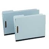 Globe-Weis(R) Blue Pressboard Folders With Fasteners, 1/3 Cut, Letter Size, Box Of 25