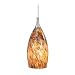 Vaxcel Lighting - MR-PDD005SN: Milano Rail Pendant Light w/ Aurora Borealis Glass