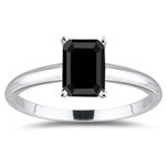 2.00 Cts Black Diamond Solitaire Ring in Platinum