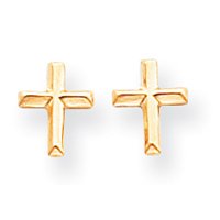 Sardelli   14kt Polished Gold Cross Post Earrings