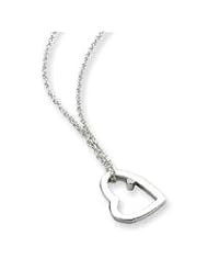 Silver .01ct Diamond Heart Necklace QW154-18 QG