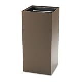 SAFCO Public Recycling Container, Square, Steel, 31gal, Brown (Case of 2)