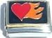 Jewelry : Clearly Charming Heart with Flame Italian Charm Bracelet Link