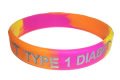 Type 1 Diabetes Medical ID Wristband CitrusSwirl with Silver Color Fill Medium