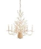 Currey and Company 9218 6 Light Seaward Chandelier, White Coral/Natural Sand Finish