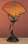 Flat Glass Fan W/Image-Deco Fan Lady
