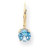 14k 6mm Blue Topaz leverback earring XLB112BT