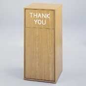 Waste Receptacle, Wood, Flat Top, 36 Gal, 19-1 4 W x 19D x 41-1 2H, Gray SAF9728GR by Safco