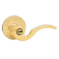 Kwikset Ultramax Security Brooklane 740BRL Keyed Entry Right Handset Lever Door Handle Lockset Brass
