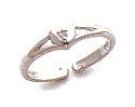 Toe Ring - 14kt White Gold .01ct Diamond Heart