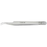 Excelta 7-SA-SE Tweezer, Curved Tapered Very Fine, 4.5" Overall Length, Stainless/Anti-Magnetic