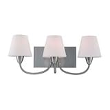 Sea Gull Lighting 44386-962 Stockholm Three-Light Vanity, Brushed Nickel Finish with White Etched Opal Shade