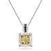 0.12 Ct Black & White Diamond, 1.41 Cts Yellow Beryl Pendant in Silver & Gold