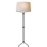 Chart House Terrazo Tri-Leg Floor Lamp in Aged Iron with Natural Paper Shade by Visual Comfort CHA9710AI-NP