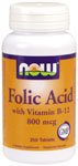 Folic Acid by NOW Foods - (800mcg - 250 Tablets)