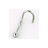 20g Bent Stainless Steel Nostril Screw with 3/32 Ball