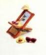 Porcelain Hinged Boxes Tropical Palm Tree Beach Chair Keepsake Trinket Box