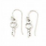 Barse Sterling Silver Amore Key Earrings