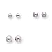 14k White Gold 4 - 6mm Balls Set of 3 Earrings