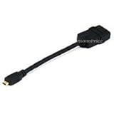 0.5FT 34AWG High Speed w/ Ethernet Micro-HDMI Male (Type D) to HDMI Female (Type A) Adapter Cable - Black