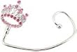 1 Silver Crown & Pink Crystal Purse Hook with Black Velvet Pouch