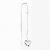 Sterling Silver Cut Out Heart Threader Earrings - Pair