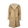 Only-Beige Womens Hooded Faux sheepskin Winter Coat [Apparel]