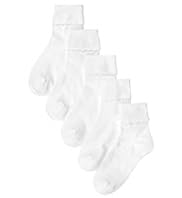 5 Pairs of Cotton Rich Scallop Trim Socks