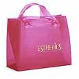 Min Qty 250 Breast Cancer Awareness, Plastic Shopping Bags, Soft Loop Handle, Pink Colored Frosted