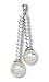 Double Clear CZ Strand with Dangle Faux Pearl Pendant. Comes with a 16 Sterling Silver Necklace