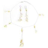 Earring and Necklace Silver Citrin Gemstone Jewelry (gnklcs289)