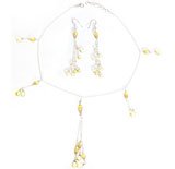 Earring & Necklace Silver Citrin Gemstone Jewelry (gnklcs289)