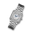 BULOVA Watches:ZALES Ladies' Bulova Square Stainless Steel Bracelet Watch with Pavé Diamonds (Model: 96R129) bulova