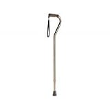 Guardian Offset Handle Cane with Wrist Strap, Adult Slimline, Bronze