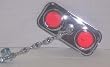 Rectangle Chrome Mirror Twisted Arm Red Reflectors Bicycle Bike