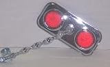 Rectangle Chrome Mirror Twisted Arm Red Reflectors Bicycle Bike