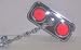 Rectangle Chrome Mirror Twisted Arm Red Reflectors Bicycle Bike