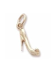 Rembrandt Charms, High Heel Shoe Charm in Solid Sterling Silver or Gold