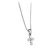 D for Diamond Silver Diamond Cross Pendant GK-P2948