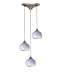 MELA - 3 Light Chandelier In Satin Nickel with Emerald Glass (shown with white glass)