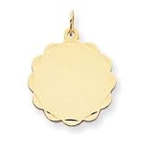 14k .035 Gauge Engraveable Scalloped Disc Charm
