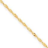 10k 2.25mm Singapore Chain Necklace - 30 Inch