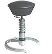 Via Swopper Stool - Leather with Anthracite Base (Black Fabric)