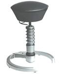 Via Swopper Stool - Leather with Anthracite Base (Black Fabric)