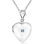 0.08 Cts Aquamarine Multi-Purpose Heart Charm Locket Pendant in Silver