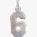 Sterling Silver Charm - Number 6 - Jewelry