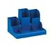 Quality Tube Desk Tidy Blue H92 x W107 x D150mm 180358