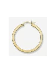 14k Flattened Tube Hoop Earrings