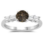 1.42 Cts Champagne & White Diamond Engagement 