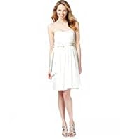 Strapless Spotted Mesh Prom Dress